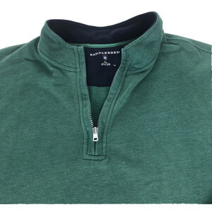 Saddlebred Men's Pullover Shirt Long Sleeve XXL Quarter Zip Mock Neck Green Soft